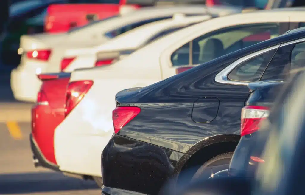 Parking lot full of cars